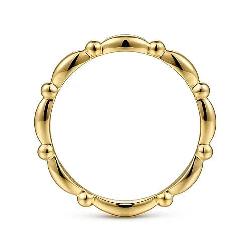 Gabriel & Co. Yellow Gold Elongated Station Ring - Skeie's Jewelers