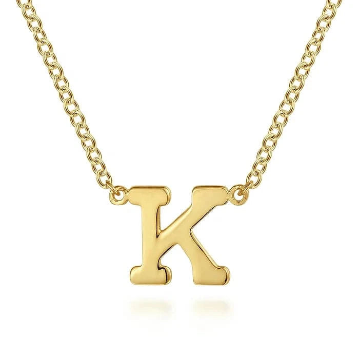 Gabriel & Co. Yellow Gold Initial Necklace - Skeie's Jewelers