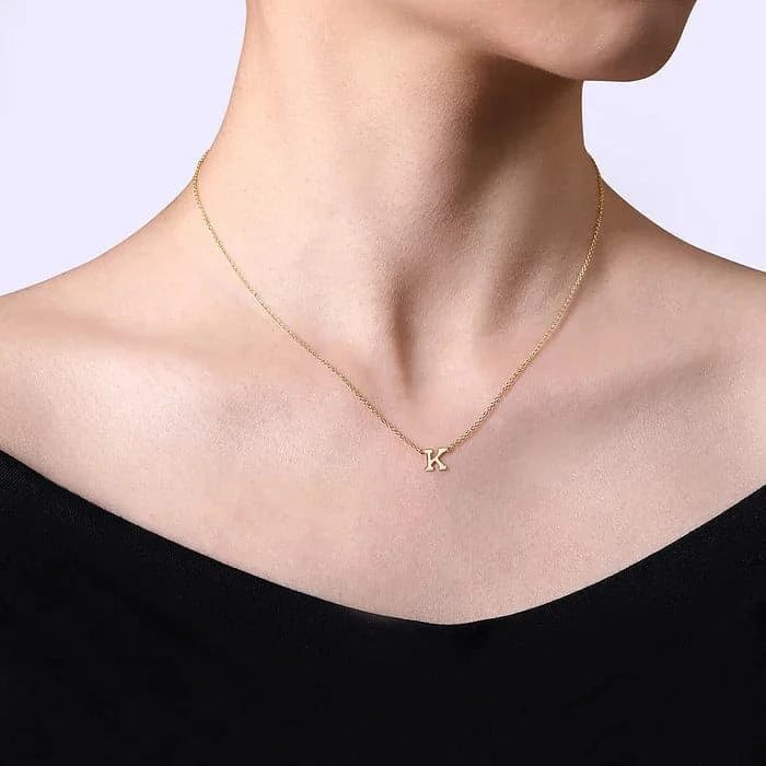 Gabriel & Co. Yellow Gold Initial Necklace