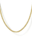 Gold chain necklace on a white background