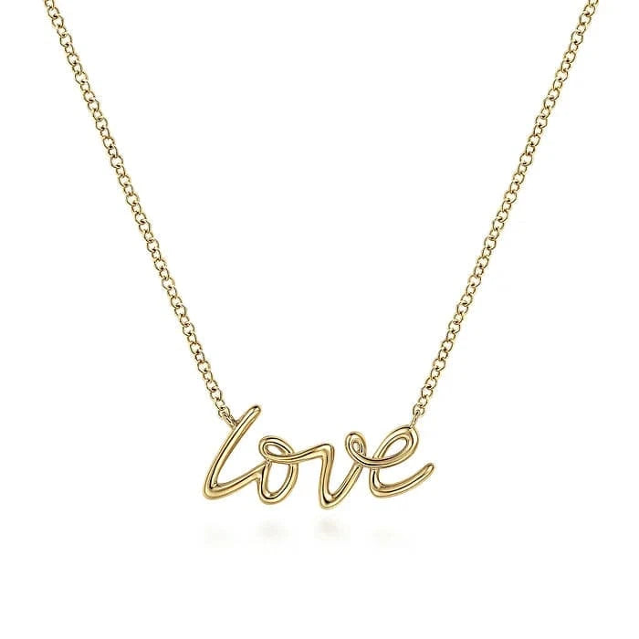 Gabriel & Co. Yellow Gold Love Necklace