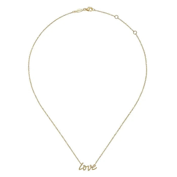 Gabriel & Co. Yellow Gold Love Necklace