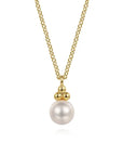Gabriel & Co. Pearl Bujukan Drop Pendant Necklace - Skeie's Jewelers