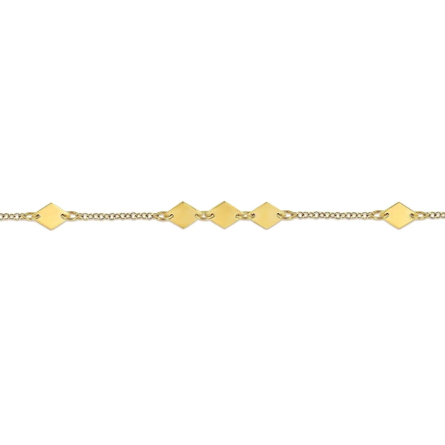 Gabriel & Co. 14k Yellow Gold Rhombus Station Bracelet - Skeie's Jewelers