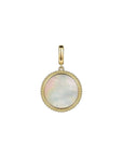 Gabriel & Co. 14k Yellow Gold Round Mother of Pearl Pendant - Skeie's Jewelers