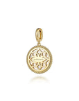 Gabriel & Co. 14k Yellow Gold Round Mother of Pearl Pendant - Skeie's Jewelers