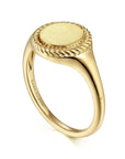 Yellow Gold Rope Twist Signet Ring