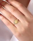 Yellow Gold Rope Twist Signet Ring