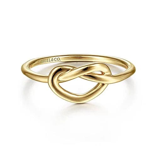 Gabriel & Co. Yellow Gold Twisted Heart Pretzel Ring - Skeie's Jewelers