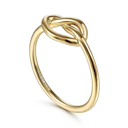 Gabriel & Co. Yellow Gold Twisted Heart Pretzel Ring - Skeie's Jewelers