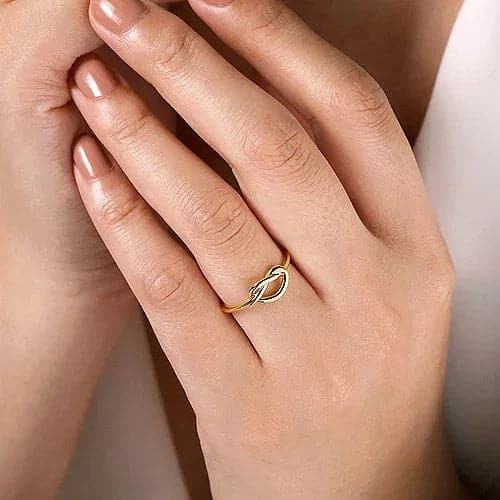 Gabriel & Co. Yellow Gold Twisted Heart Pretzel Ring - Skeie's Jewelers