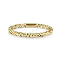 Gabriel & Co. Yellow Gold Twisted Rope Stackable Ring - Skeie's Jewelers