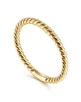 Gabriel & Co. Yellow Gold Twisted Rope Stackable Ring