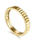 Gabriel & Co. Gold Fluted Stackable Ring - Skeie's Jewelers