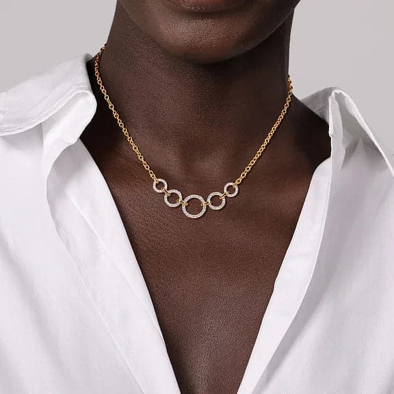 Gabriel & Co. Diamond Circles Chain Necklace - Skeie's Jewelers