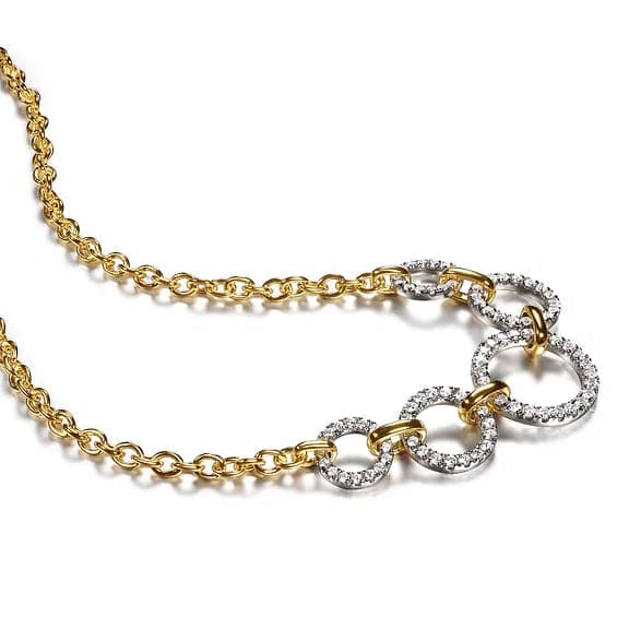 Gabriel & Co. Diamond Circles Chain Necklace - Skeie's Jewelers
