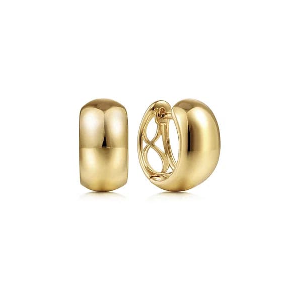 Gabriel & Co. Wide Gold Huggie Earrings - Skeie's Jewelers