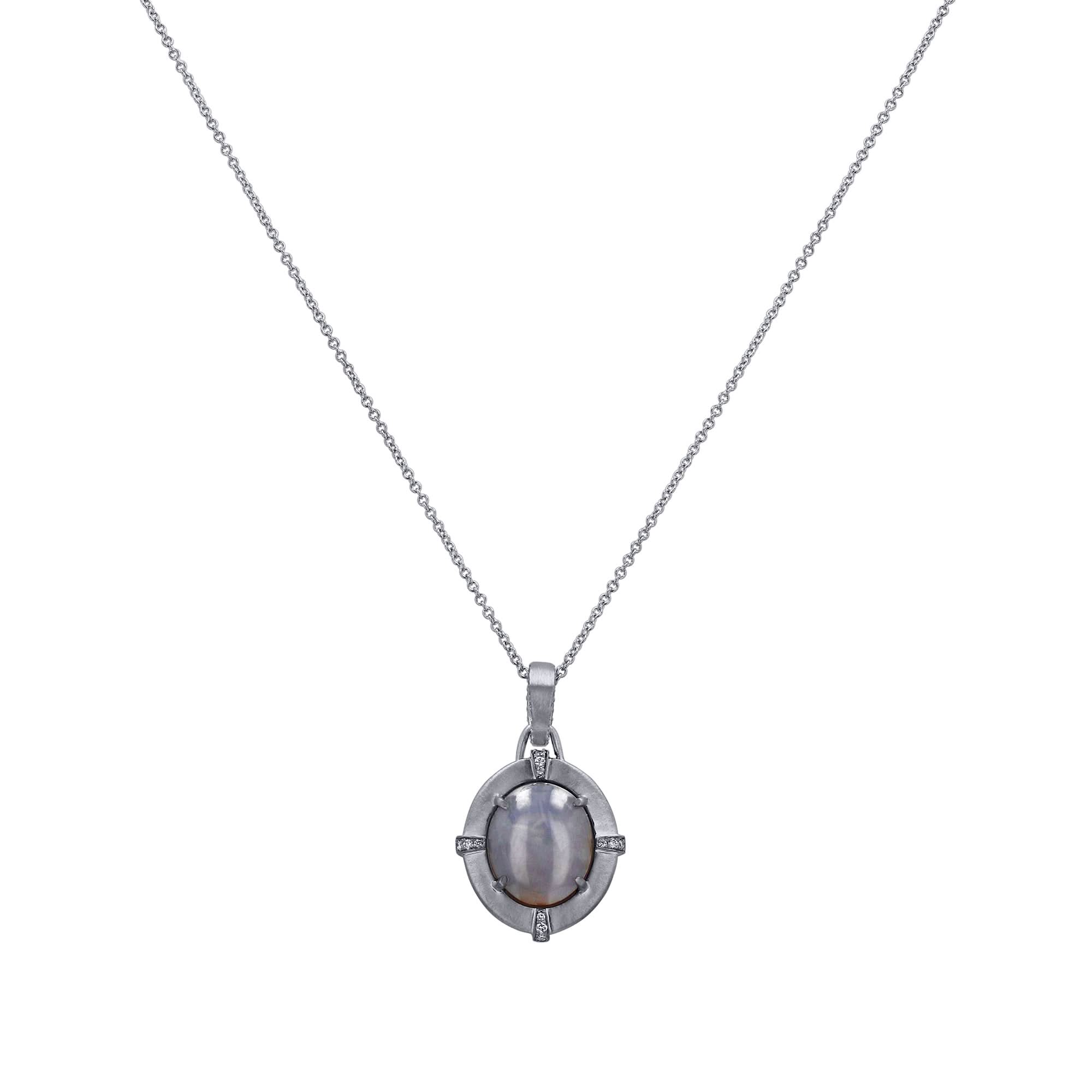 Skeie's Jewelers 14k White Gold Blue Sapphire Pendant - Skeie's Jewelers