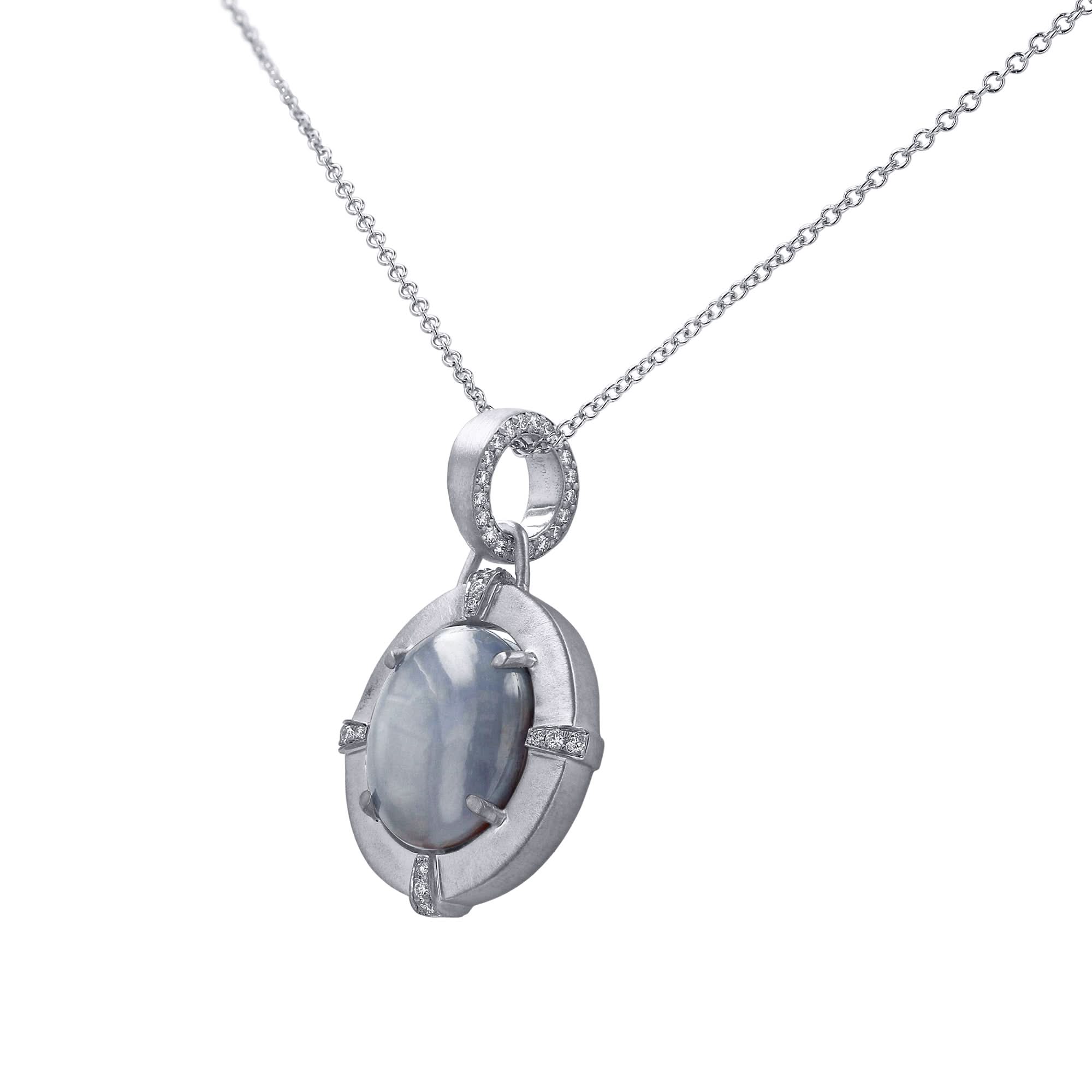 Skeie's Jewelers 14k White Gold Blue Sapphire Pendant - Skeie's Jewelers