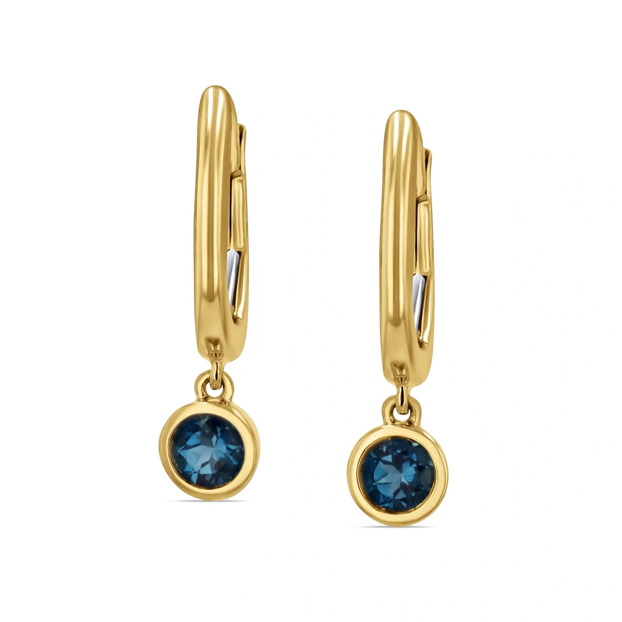 London Blue Topaz Huggie Earrings - Skeie's Jewelers