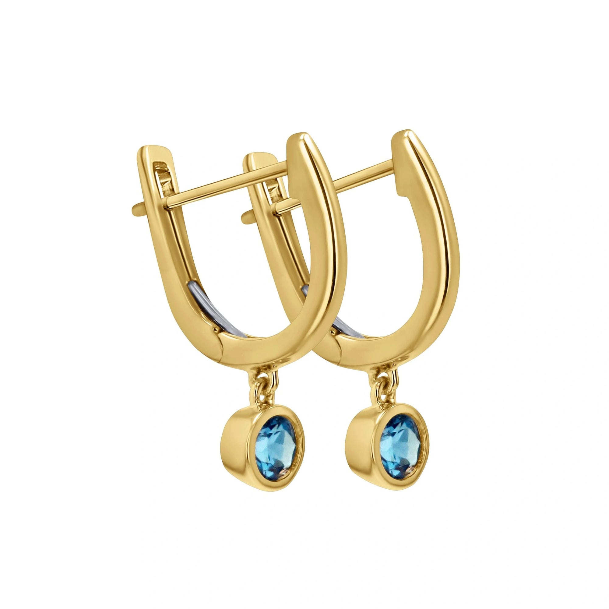 London Blue Topaz Huggie Earrings - Skeie's Jewelers