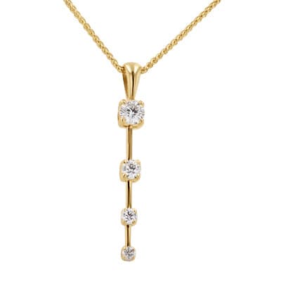 Graduated Diamond Bar Pendant - Skeie's Jewelers