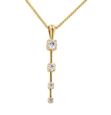 Diamond Graduated Bar Pendant Necklace