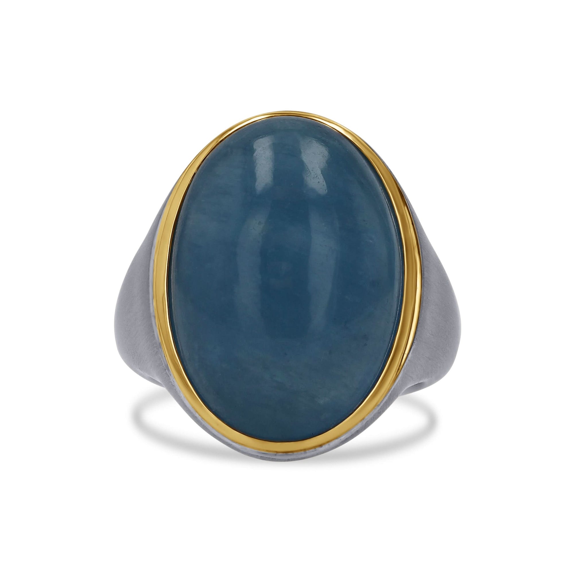 Aquamarine Gem Drop Signet Ring - Skeie's Jewelers