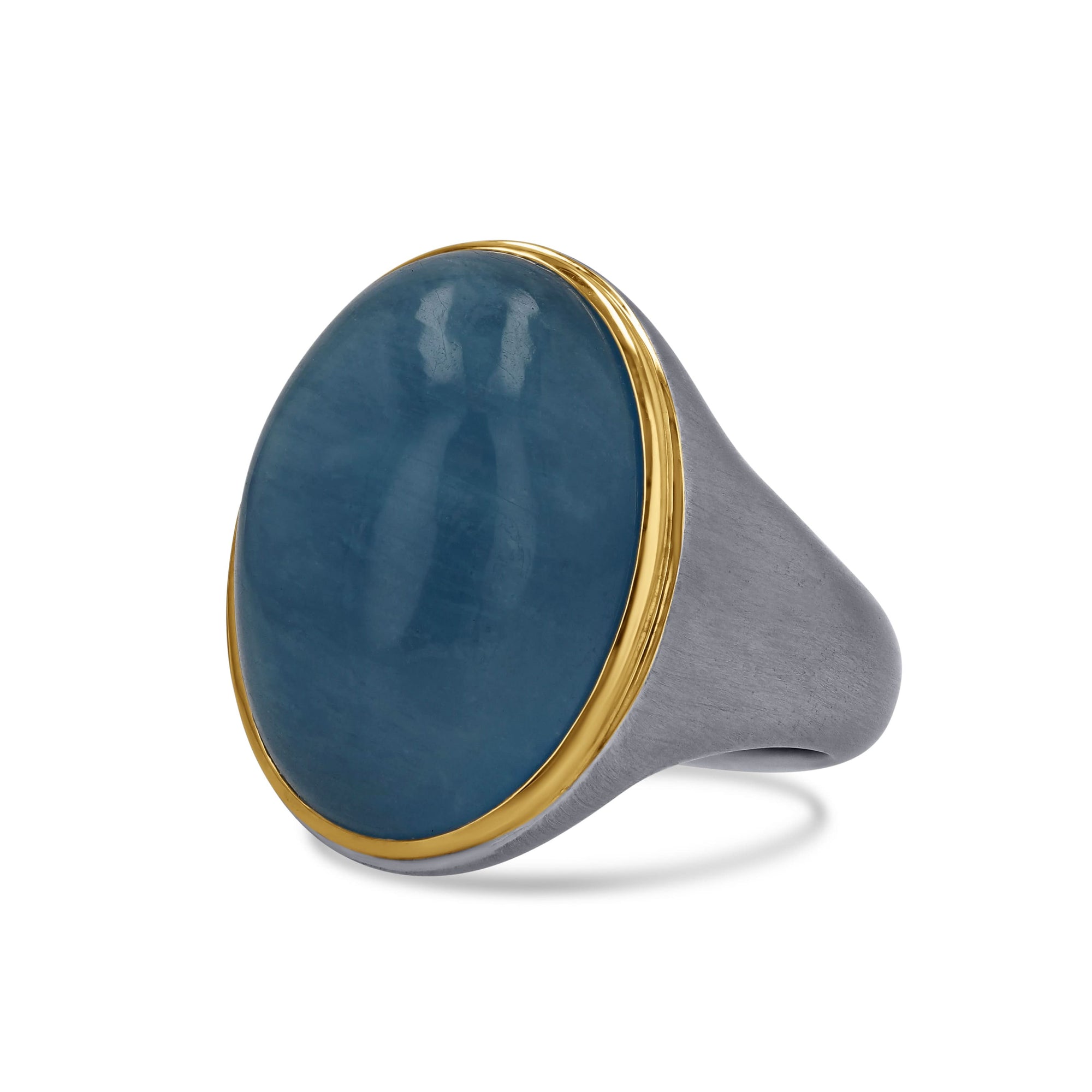 Aquamarine Gem Drop Signet Ring - Skeie's Jewelers