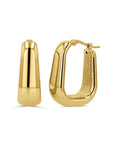 Gold hoop earrings on a white background