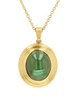Yellow Gold Tourmaline Cabochon Pendant Necklace - Skeie's Jewelers