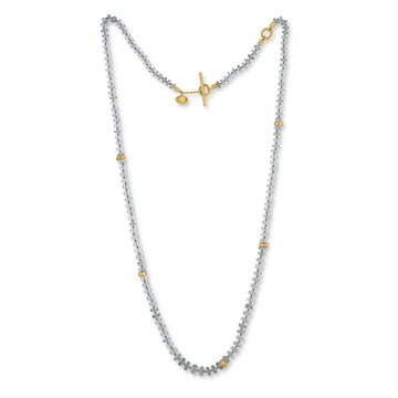 Lika Behar "Sarah" Aquamarine and 24kt Gold Beaded Necklace