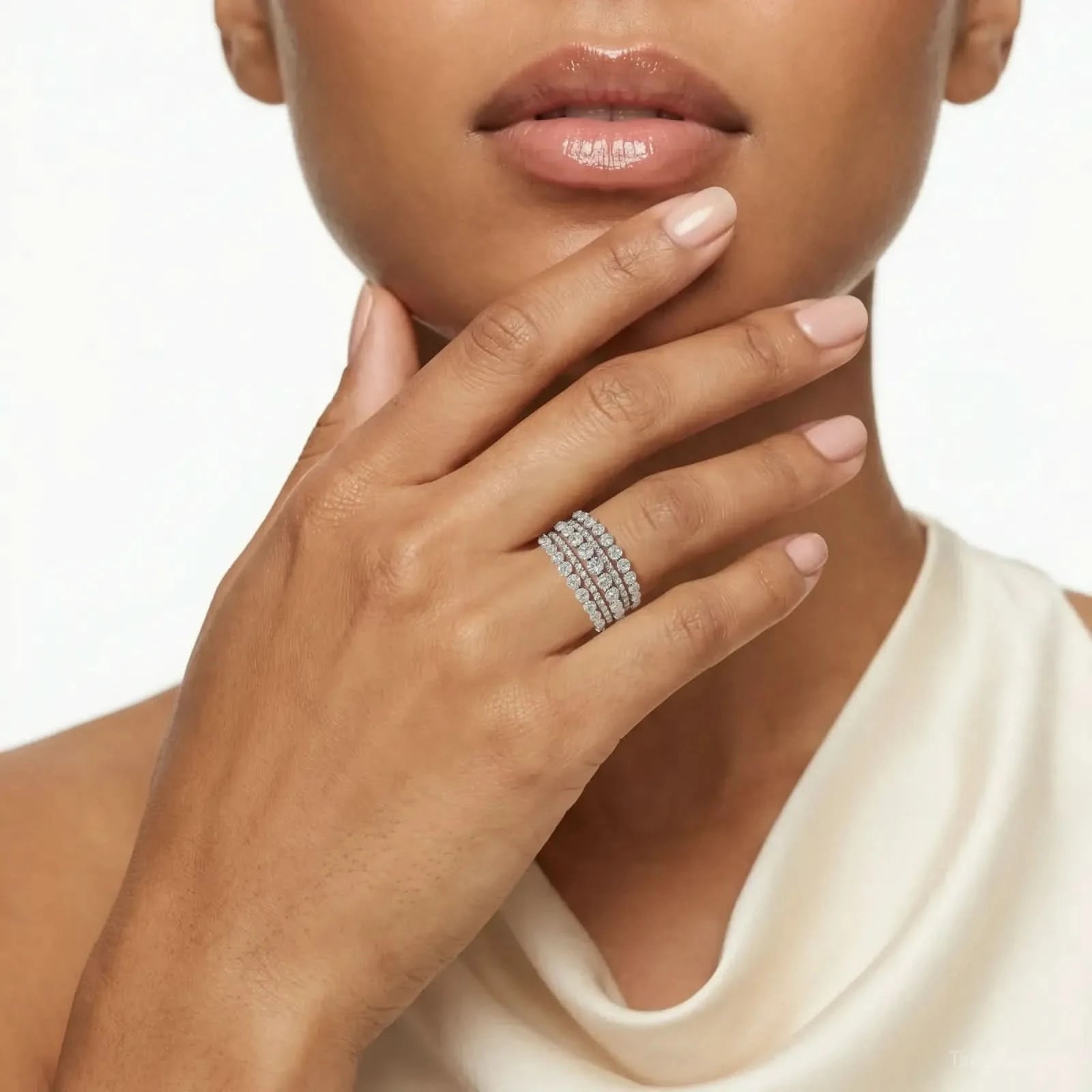 Simon G. LR2623 2.91 Carat Diamond Fashion Ring in 18K White Gold
