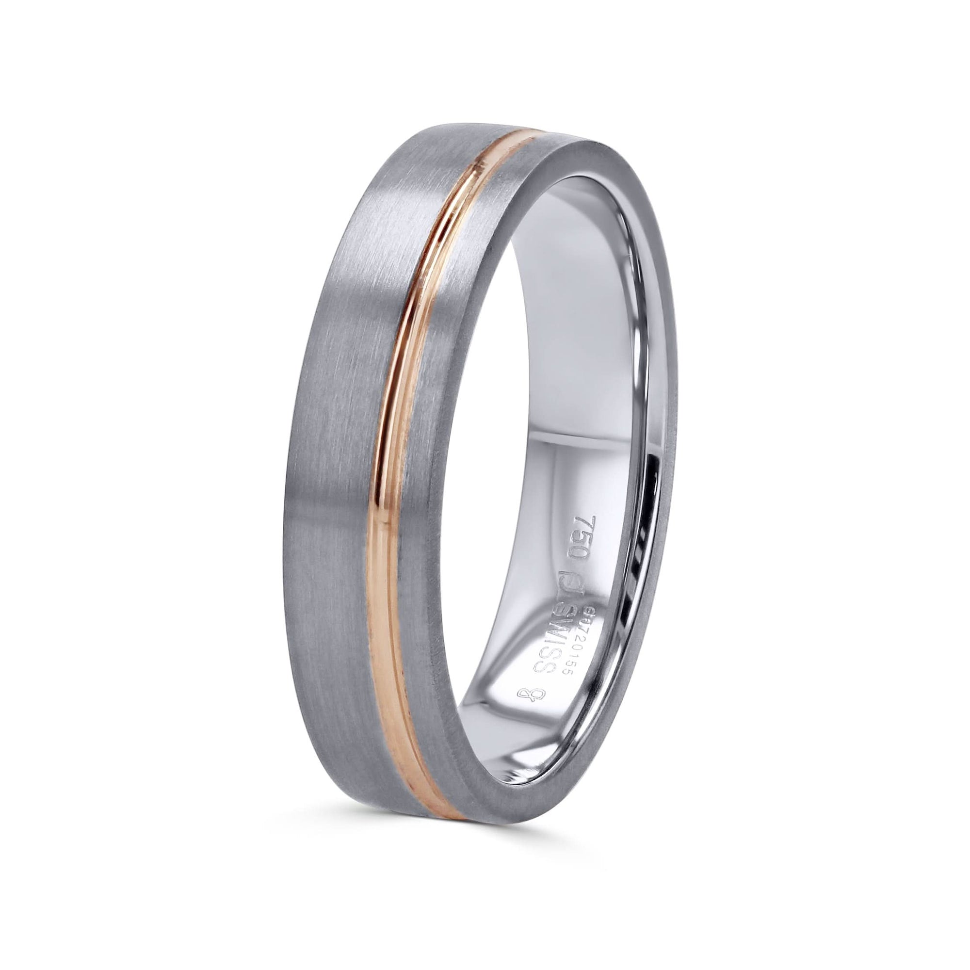 Furrer Jacot 18k White Gold Offset Line Band - Skeie's Jewelers