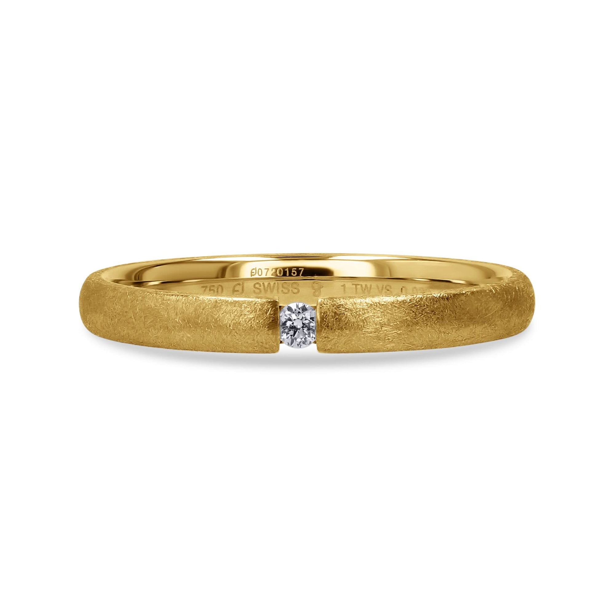Furrer Jacot 18k Yellow Gold Thin Textured Band - Skeie's Jewelers