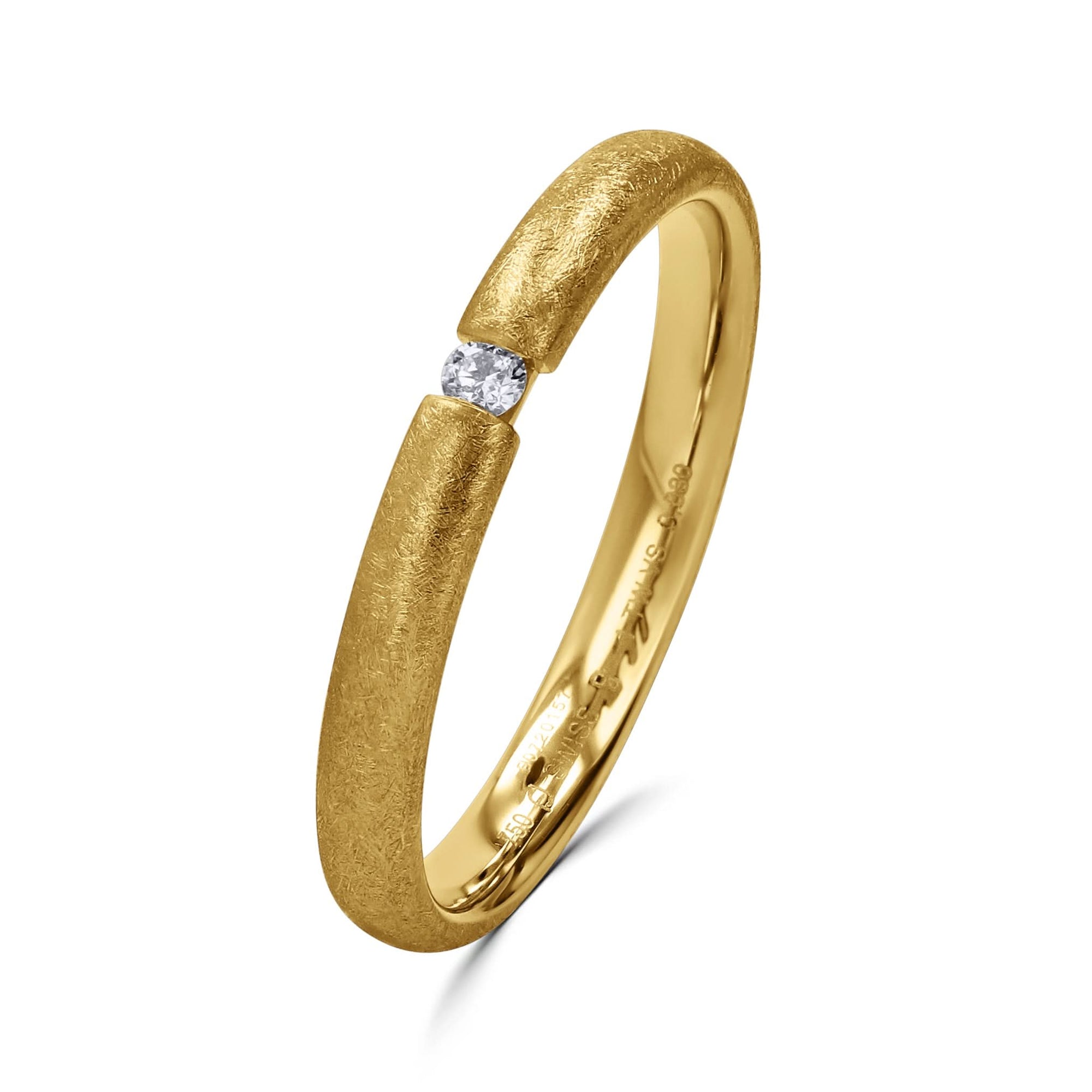 Furrer Jacot 18k Yellow Gold Thin Textured Band - Skeie's Jewelers