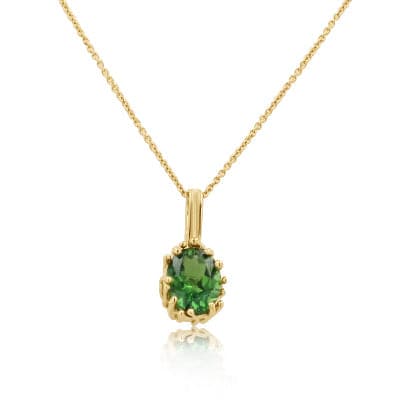 Chrome Tourmaline Claw Basket Pendant Necklace - Skeie's Jewelers