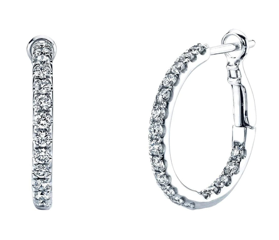 Lever-back 14kt Inside Out Diamond Hoops - Skeie's Jewelers