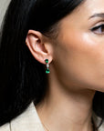 Jye's Pear Shaped Emerald and Diamond Drop Earrings