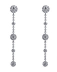 Jye's 18k White Gold Diamond Halo Chain Drop Earrings