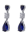 Jye's Pear Shaped Sapphire and Diamond Drop Earrings