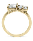 18k Yellow Gold Marquise and Round Diamond Toi Et Moi Ring Upright - Skeie's Jewelers