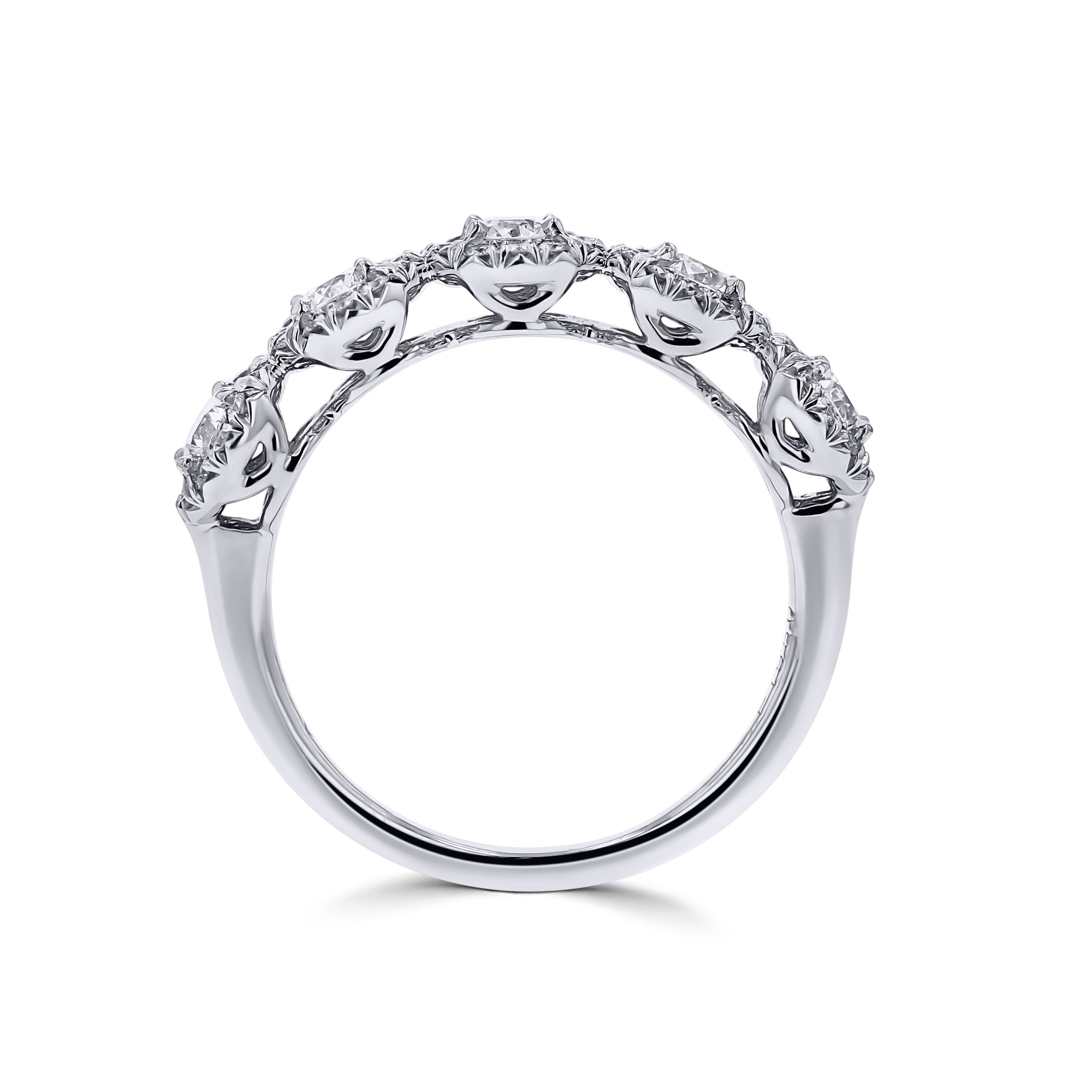 De Beers Forevermark Platinum 5-Stone Diamond Ring- side view