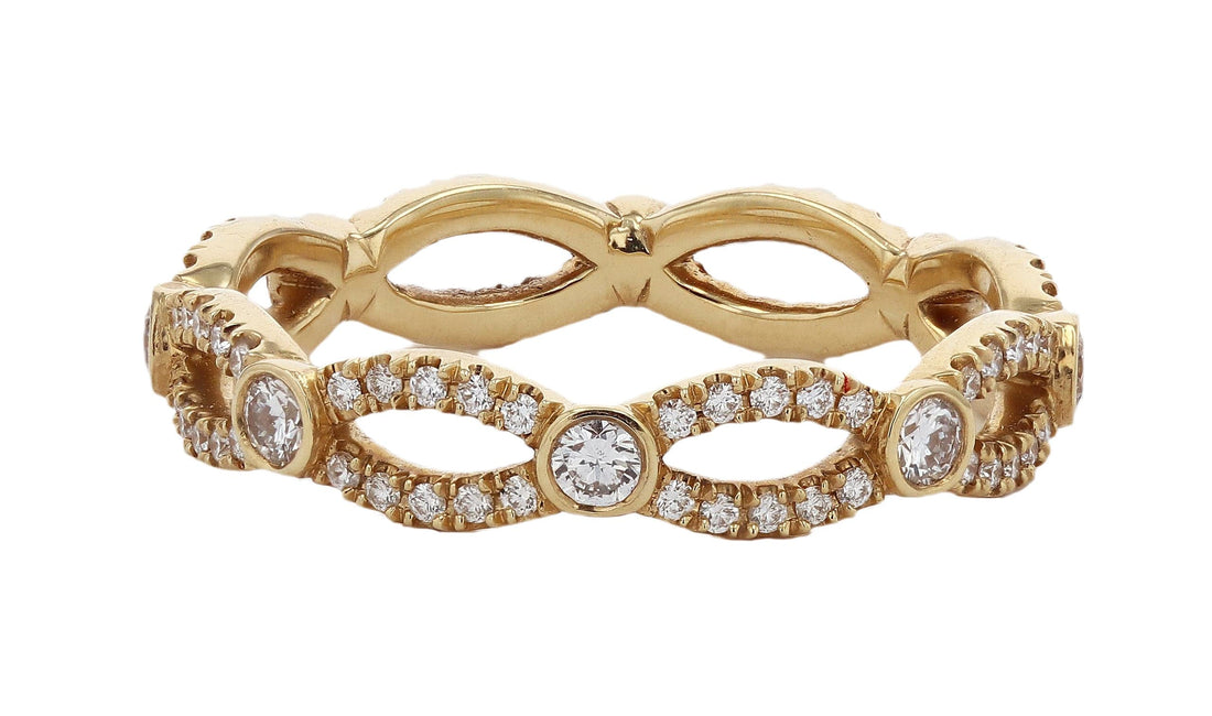 18k Rose Gold Diamond Twist Bezel Band by Precision Set - Skeie's Jewelers
