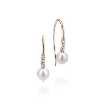 Gabriel & Co. Pearl & Diamond Dangle Earrings - Skeie's Jewelers