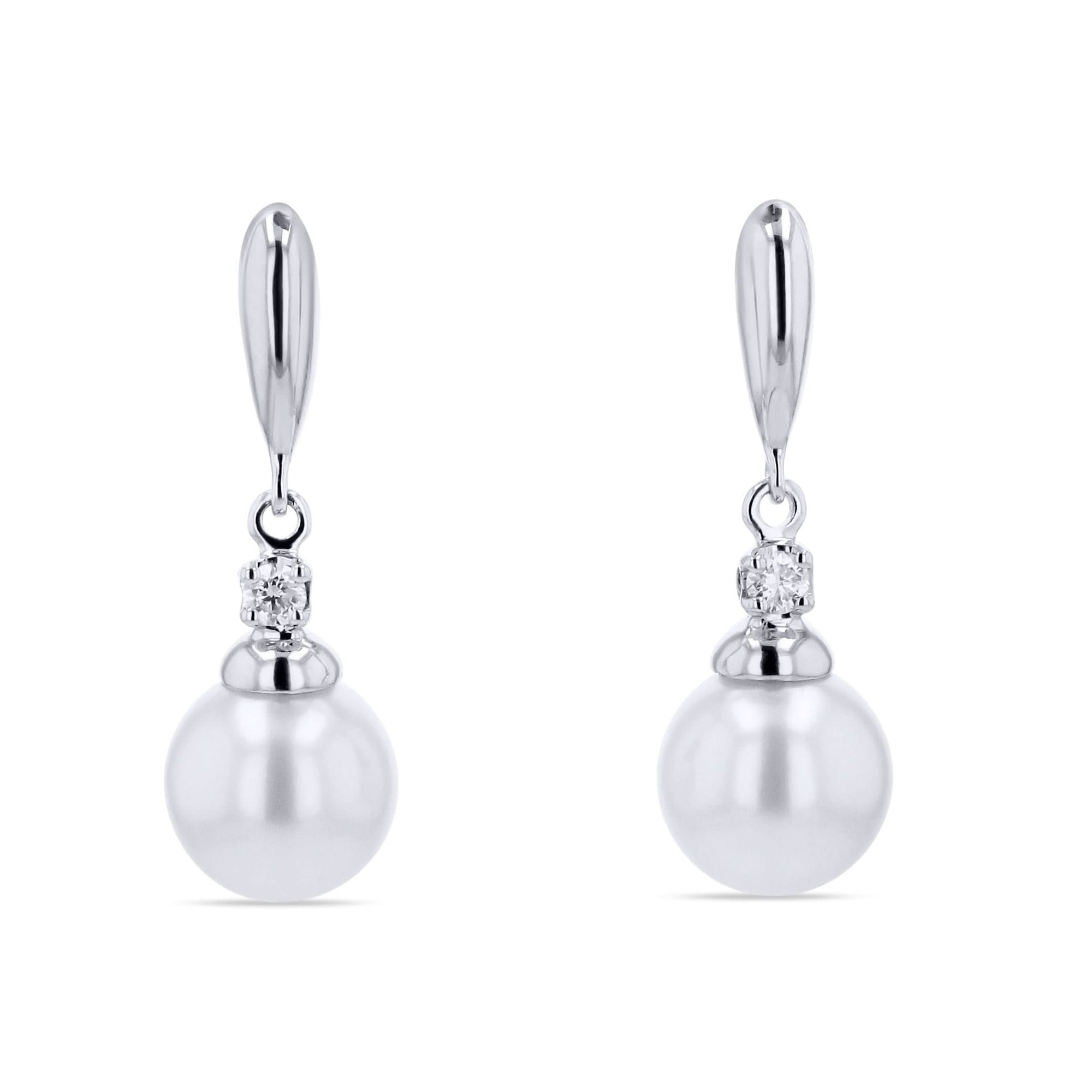 Pearl and Diamond-Accent Dangle Earrings - Skeie's Jewelers