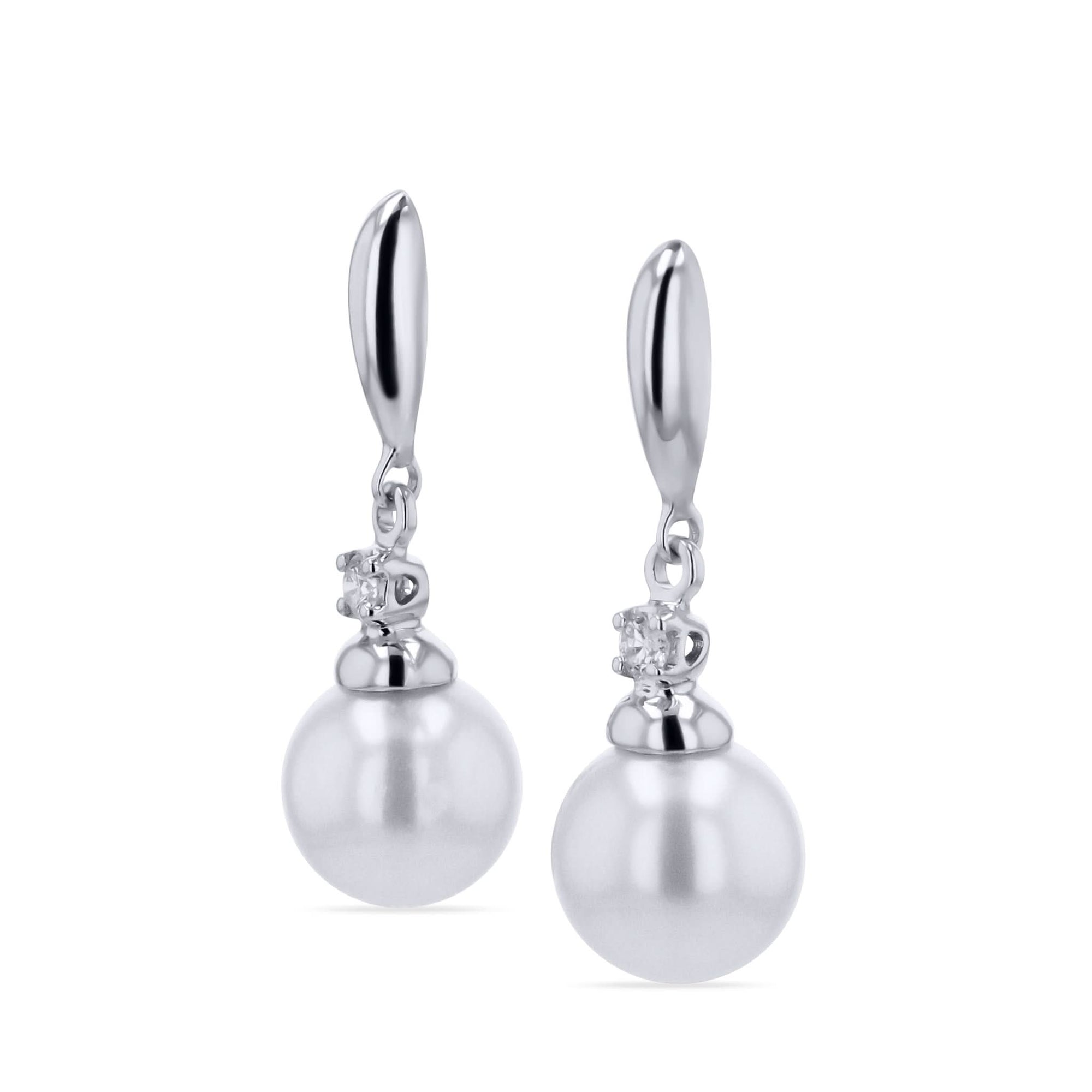 Pearl and Diamond-Accent Dangle Earrings - Skeie's Jewelers
