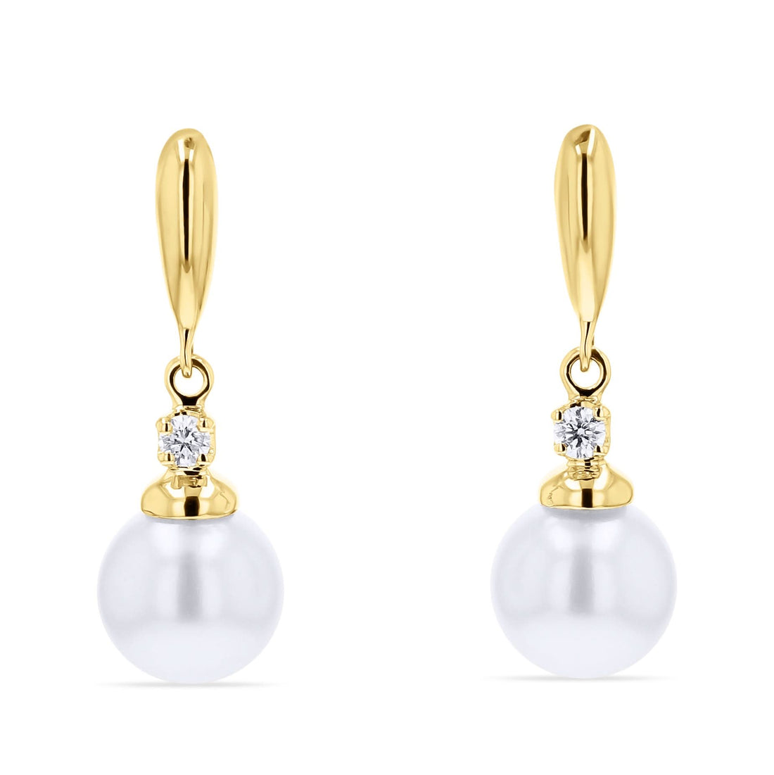 Pearl and Diamond-Accent Dangle Earrings