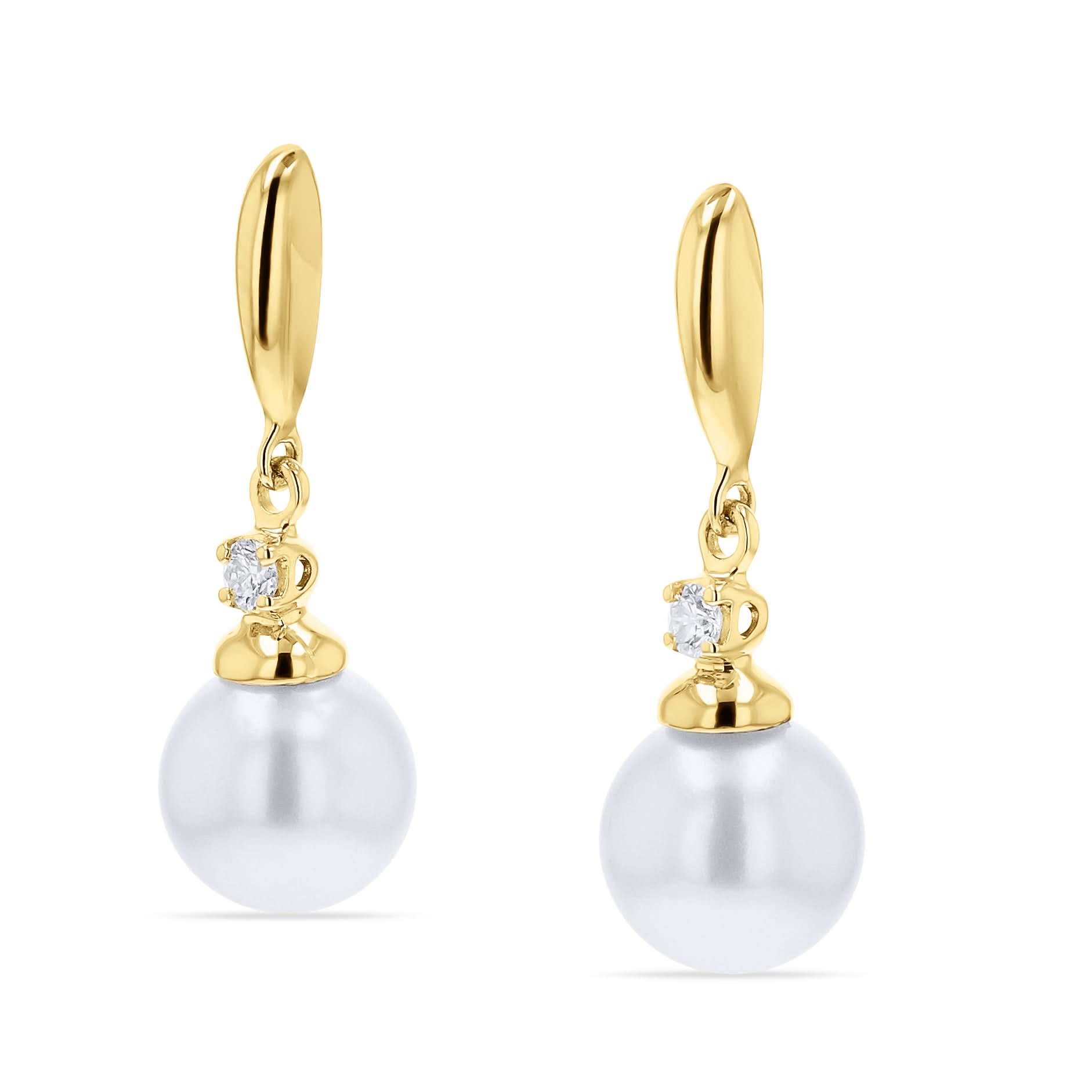 Pearl and Diamond-Accent Dangle Earrings - Skeie's Jewelers
