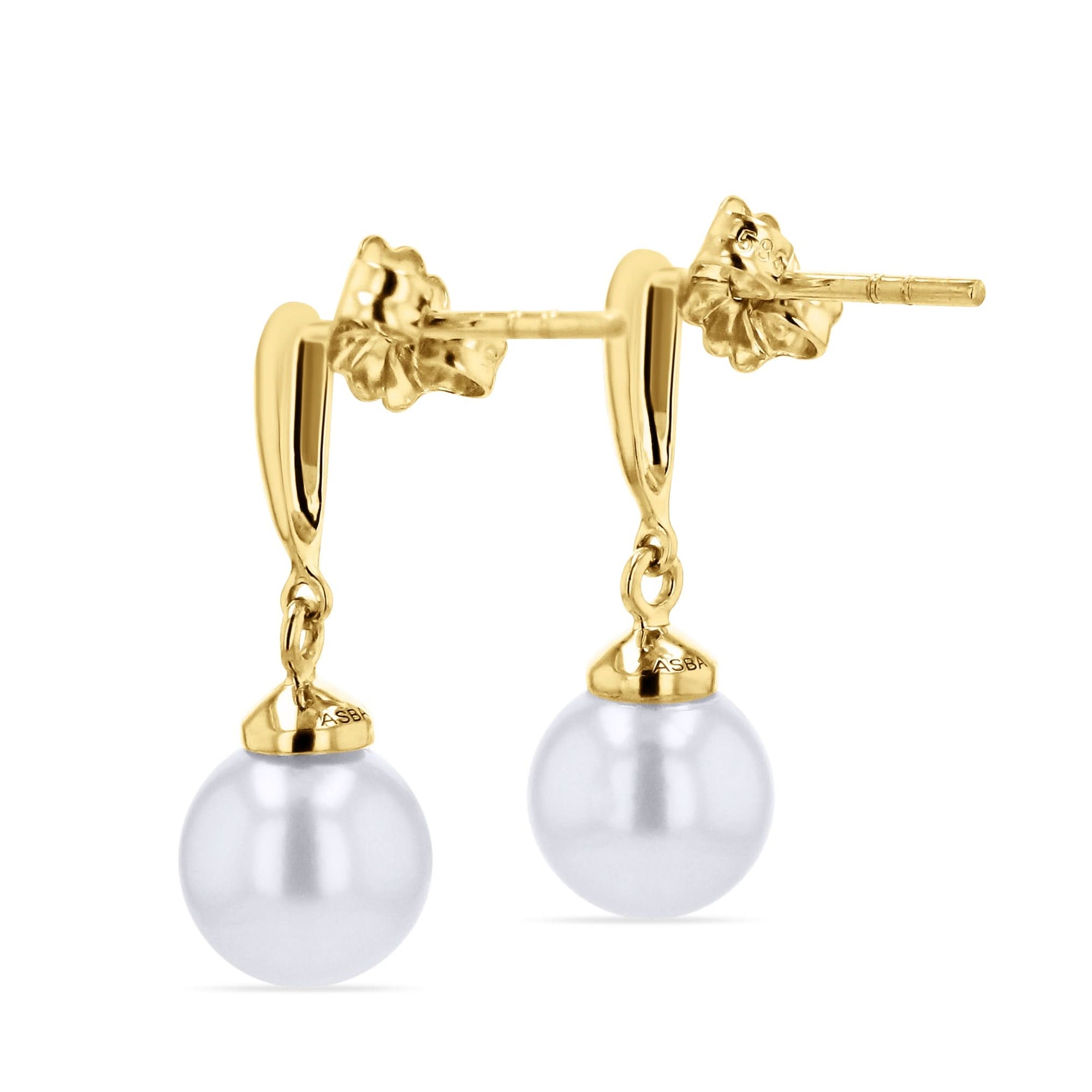 Pearl and Gold Dangle Earrings - Skeie's Jewelers